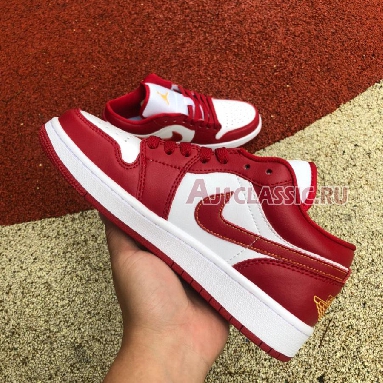 Air Jordan 1 Low Cardinal 553560-607 Noble Red/White/Noble Red/University Gold Sneakers