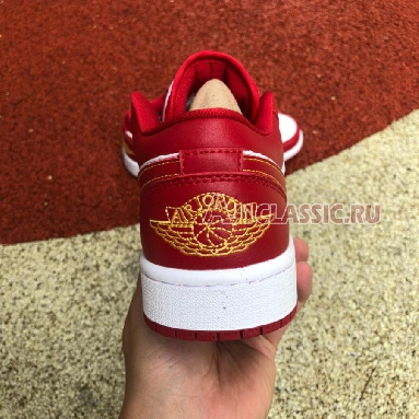 Air Jordan 1 Low Cardinal 553560-607 Noble Red/White/Noble Red/University Gold Sneakers