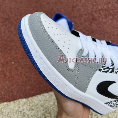 Air Jordan 1 Low True Blue DM1199-140 White/Black-Cement Grey-Dark Marina Blue Sneakers