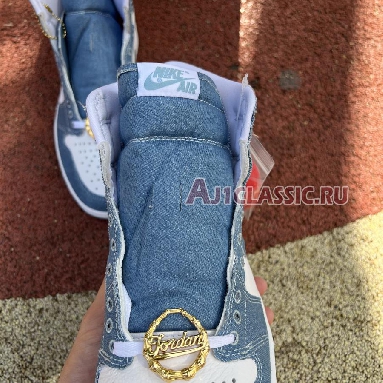 Air Jordan 1 High OG Denim DM9036-104 White/Worn Blue/Metallic Gold Sneakers