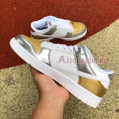 Nike Dunk Low SE Silver Gold Metallic DH4403-700 Gold/Silver-University Red-White Sneakers