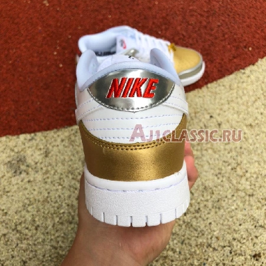 Nike Dunk Low SE Silver Gold Metallic DH4403-700 Gold/Silver-University Red-White Sneakers
