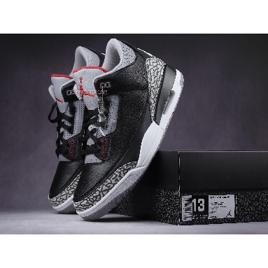 Air Jordan 3 Retro OG Black Cement 2018 854262-001-02 Black/Cement Grey-White-Fire Red Sneakers