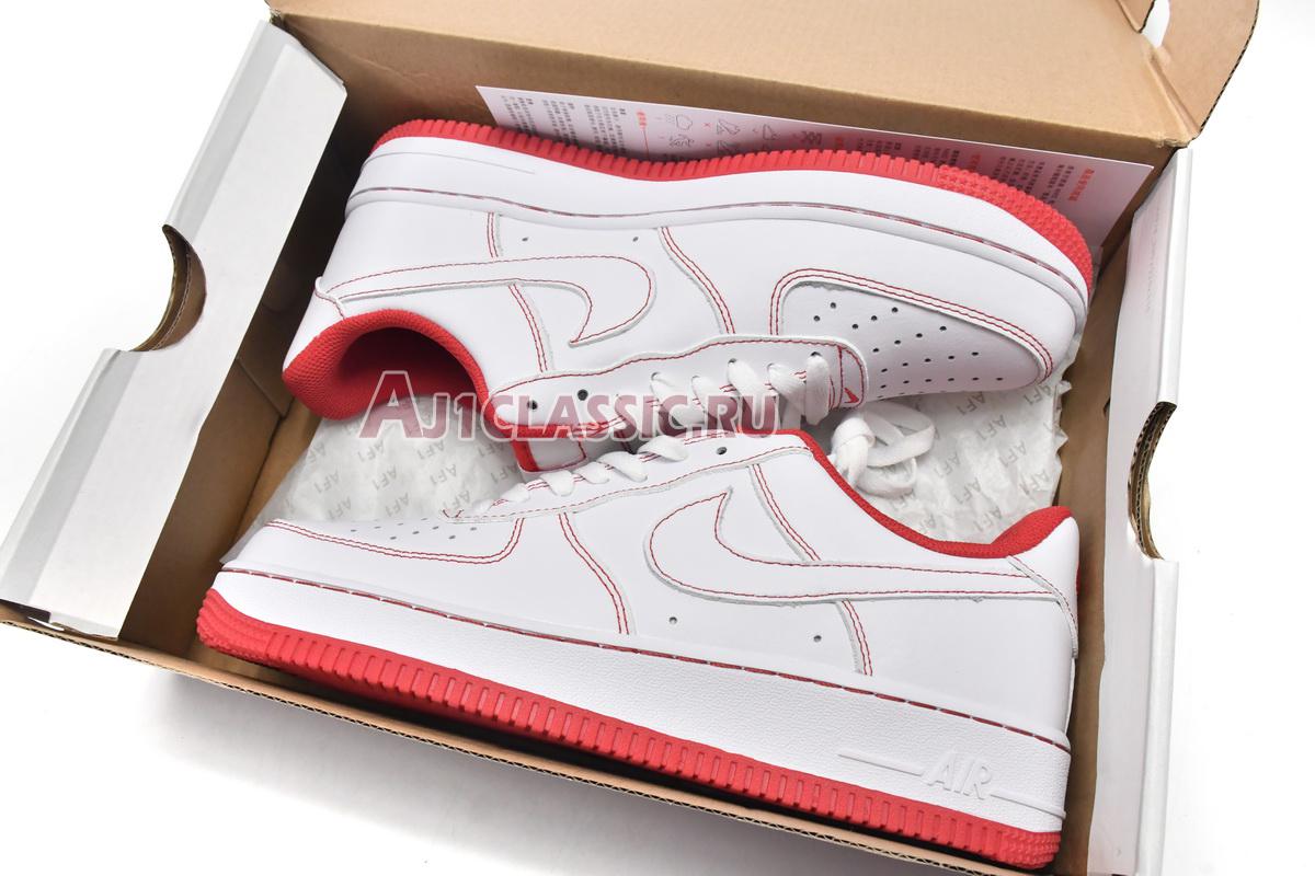 Nike Air Force 1 07 "Contrast Stitch - White University Red" CV1724-100