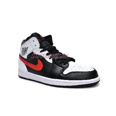 Air Jordan 1 Mid Chile Red 554724-075 Black/Chile Red/White Sneakers