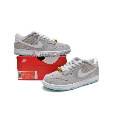 Nike Dunk Low SE Barber Shop - Grey DH7614-500 Iris Whisper/Chile Red-Laser Blue-White Sneakers