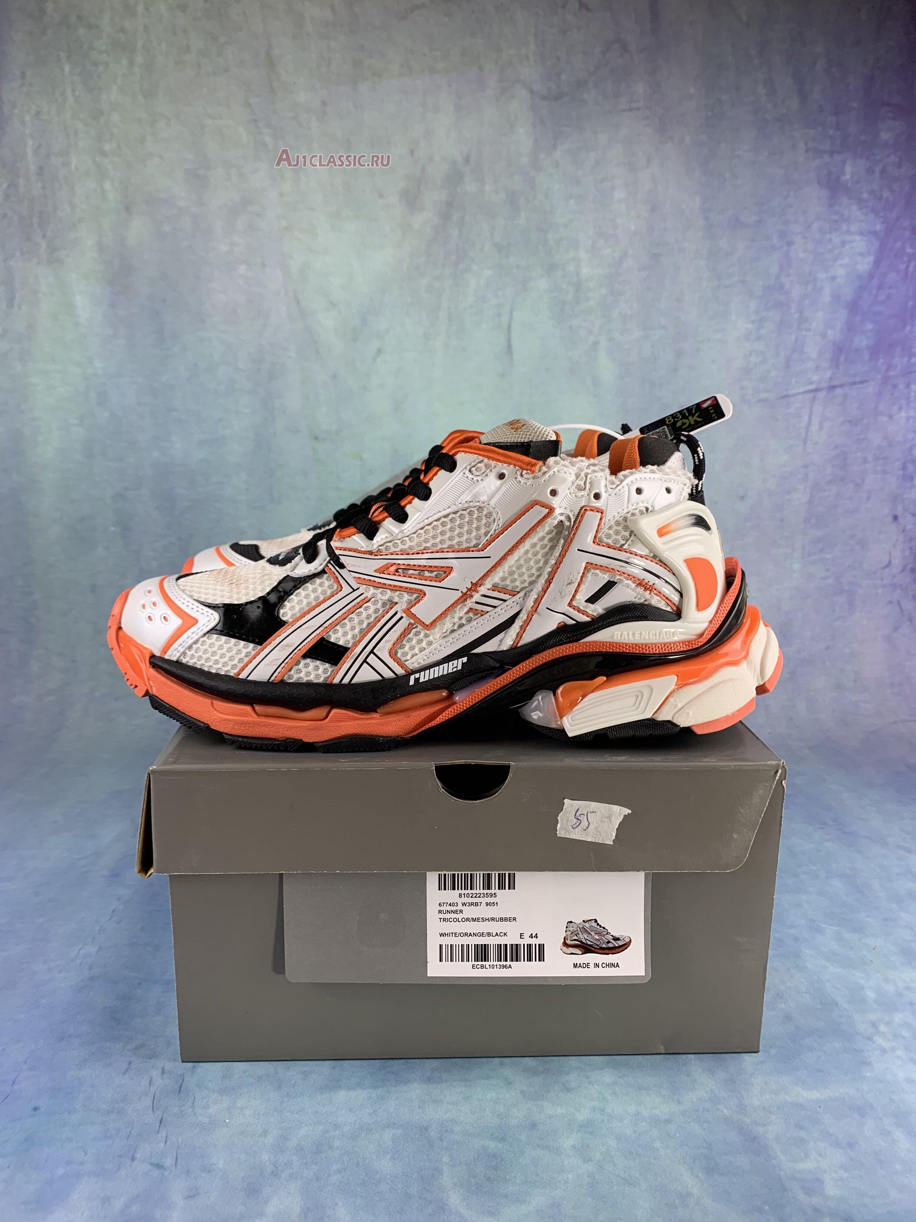 Balenciaga Runner Sneaker Orange 677402 W3RB7 9051 White/Black/Orange Sneakers