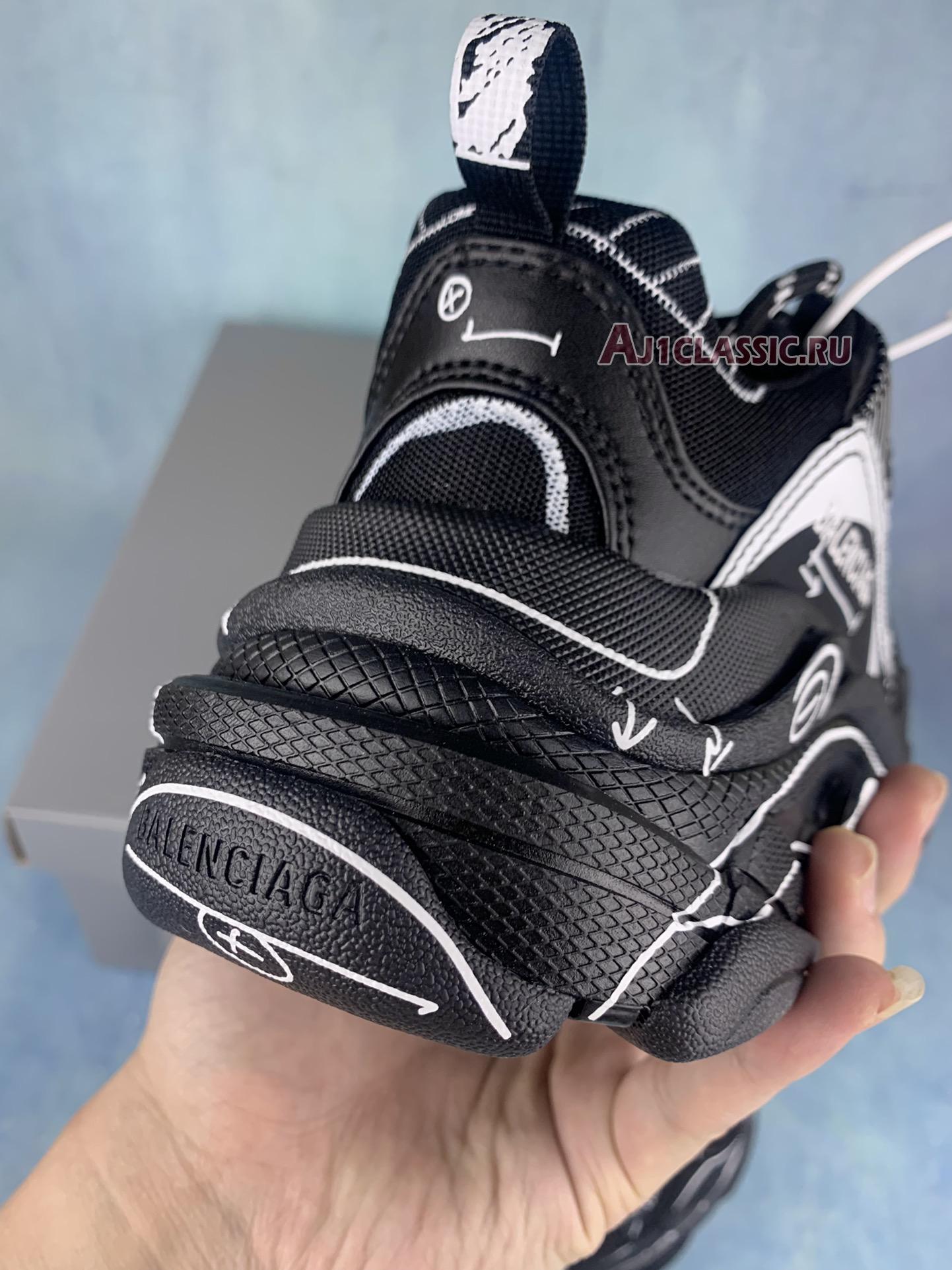 Balenciaga Triple S Sketch-Print Sneakers "Black" 536737 W3SRB 1090