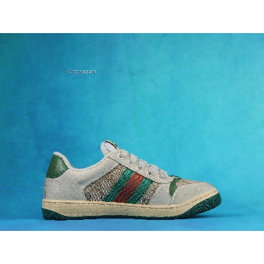 Gucci GG Screener Distressed GG Canvas 546551 9Y920 9666 White/Tan/Green/Red Sneakers