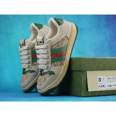 Gucci GG Screener Distressed GG Canvas 546551 9Y920 9666 White/Tan/Green/Red Sneakers