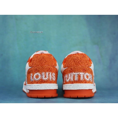 Louis Vuitton Trainer Low Orange Monogram Denim 1A9ZBI Orange/White Sneakers