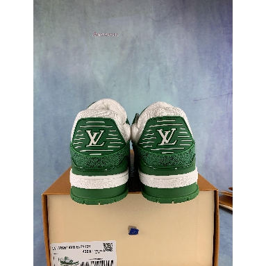 Louis Vuitton Trainer Low Green Monogram Denim 1A9JHV White/Green Sneakers