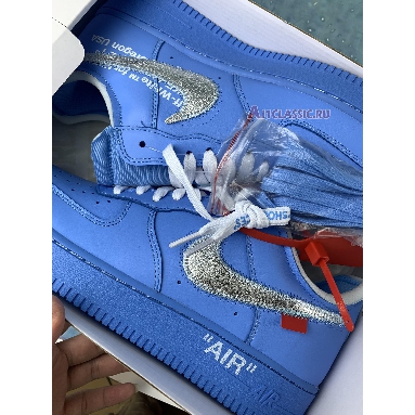 Off-White x Air Force 1 Low 07 MCA CI1173-400-2 University Blue/White-University Red-Metallic Silver Sneakers