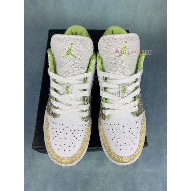 Air Jordan 1 Low SE GS Pastel Grind DJ0341-100-2 White/White/Vivid Green Sneakers