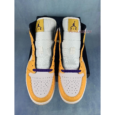 Air Jordan 1 Mid GS Lakers BQ6931-700 University Gold/Pale Ivory-Court Purple-Black Sneakers