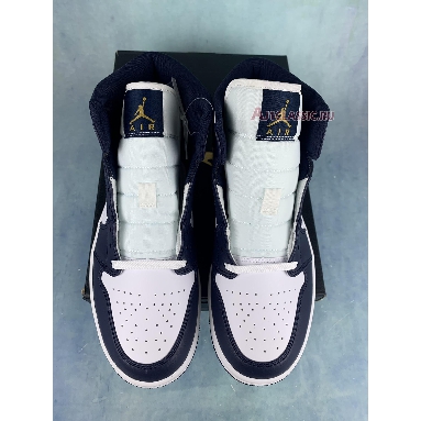 Air Jordan 1 Mid Obsidian 554724-174-2 White/Obsidian-Metallic Gold Sneakers