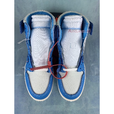 Off-White x Air Jordan 1 Retro High OG UNC AQ0818-148-3 White/Dark Powder Blue-Cone Sneakers