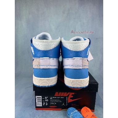 Off-White x Air Jordan 1 Retro High OG UNC AQ0818-148-3 White/Dark Powder Blue-Cone Sneakers