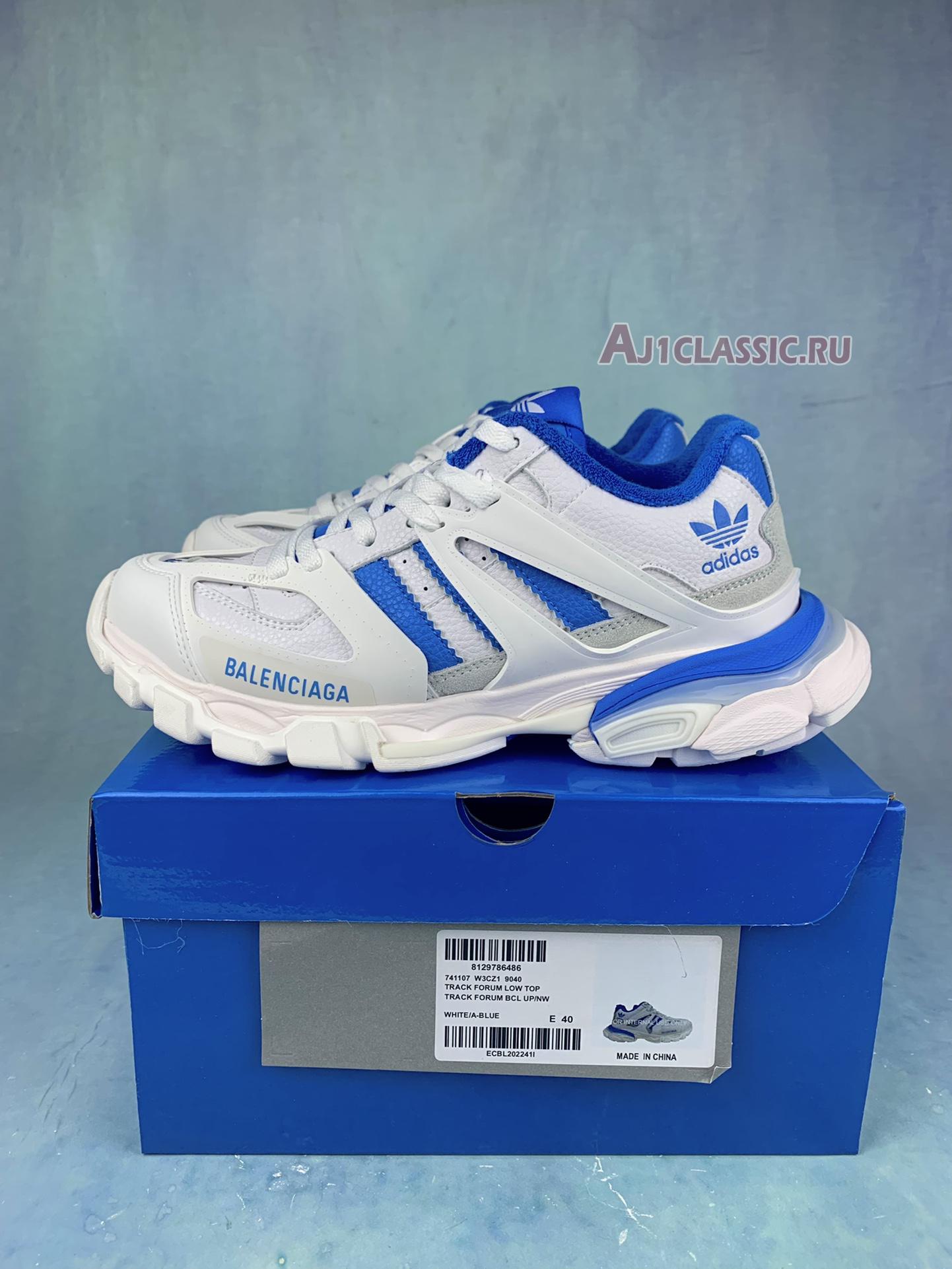 Balenciaga Adidas Track Forum Low Top Sneaker "White Blue" 741107 W3CZ 19040