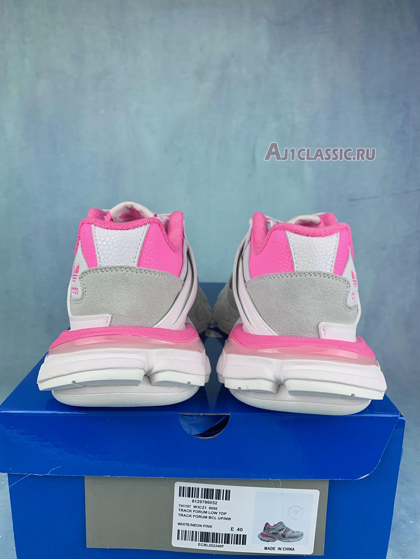 Balenciaga Adidas Track Forum Low Top Sneaker "White Neon Pink" 741106 W3CZ 19050
