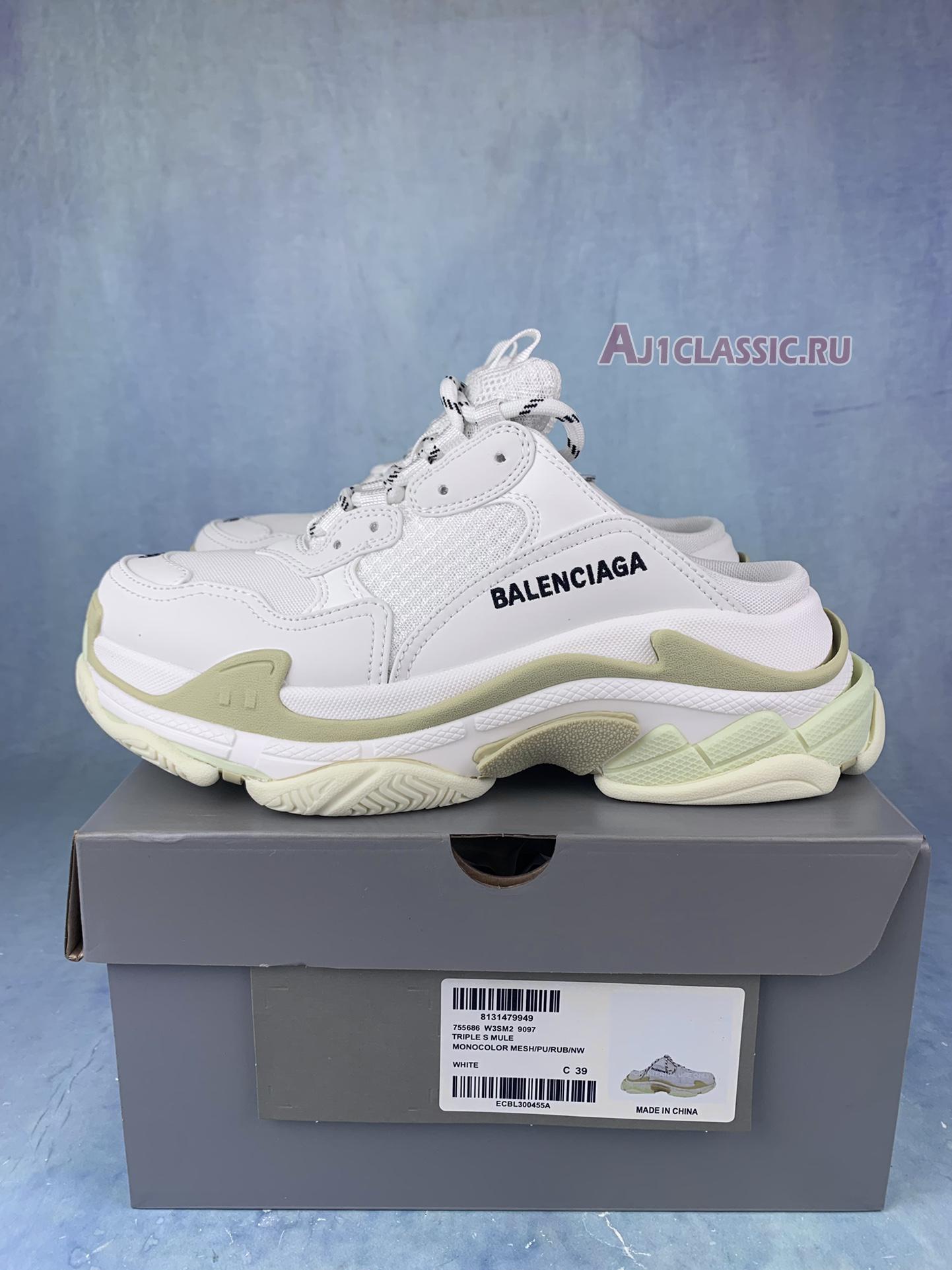 Balenciaga Triple S Mule White 755686 W3SM 29097 White/Black Sneakers