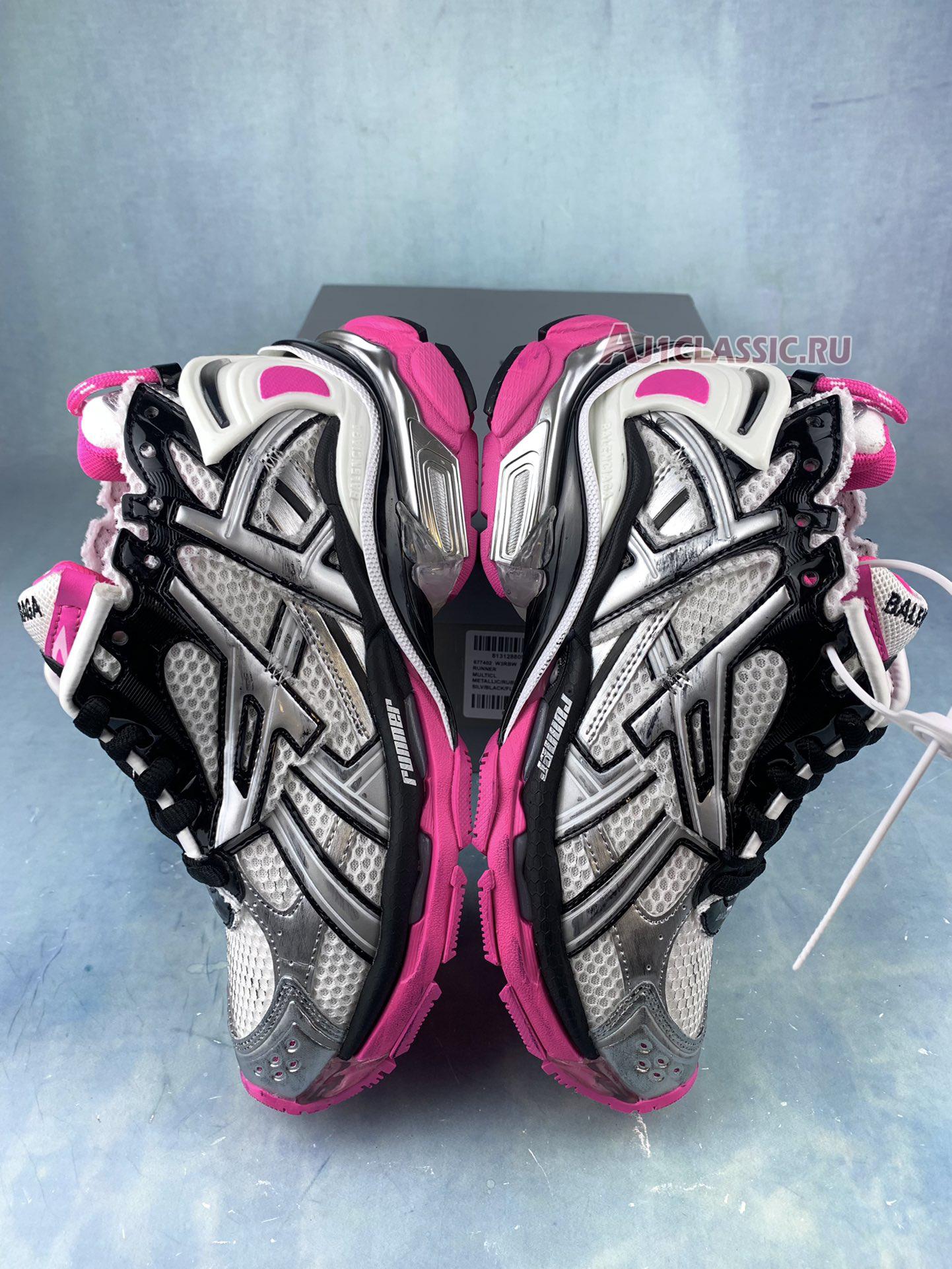 Balenciaga Runner Sneaker "Silver Black Pink" 677402 W3RBW 9155