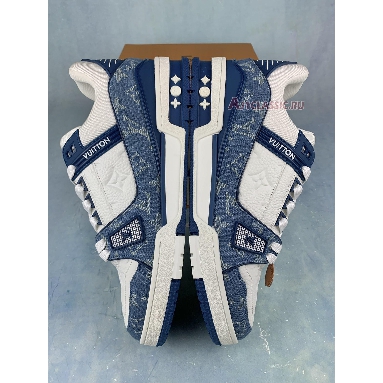 Louis Vuitton Trainer Low Monogram Denim 1A9JGS White/Blue Sneakers