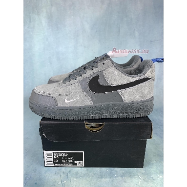 Nike Air Force 1 Low Cut Out Swoosh - Grey DO6709-002 Smoke Grey/Black/Light Photo Blue Sneakers