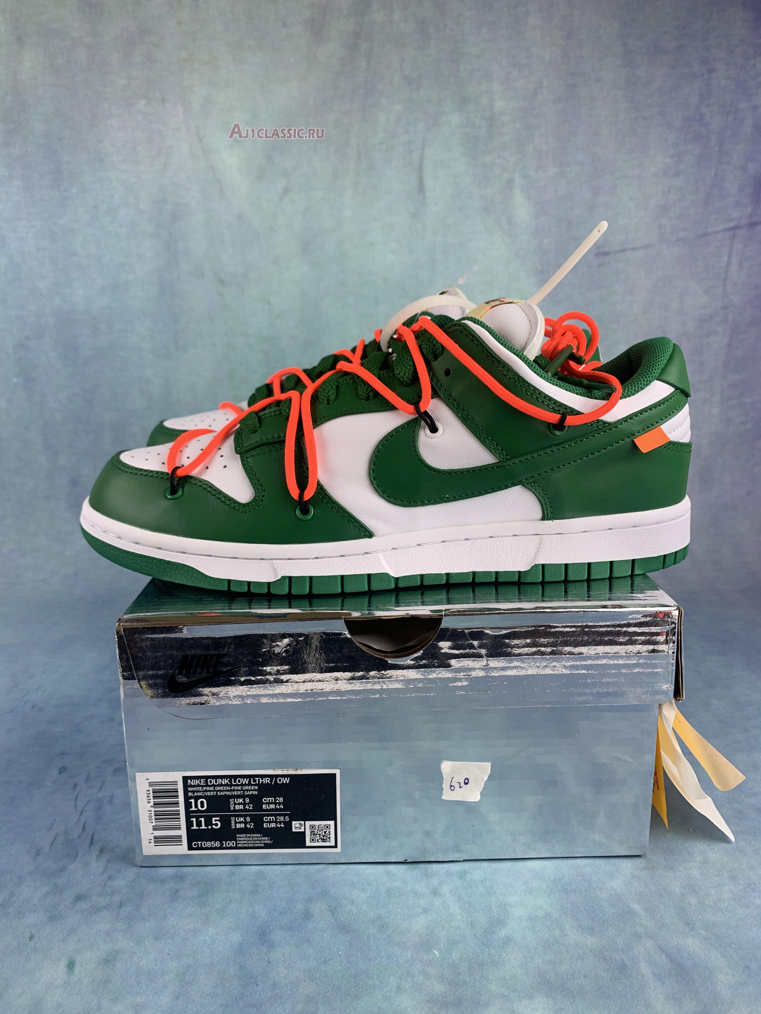 Off-White x Nike Dunk Low Pine Green CT0856-100-2 White/Pine Green/Pine Green Sneakers