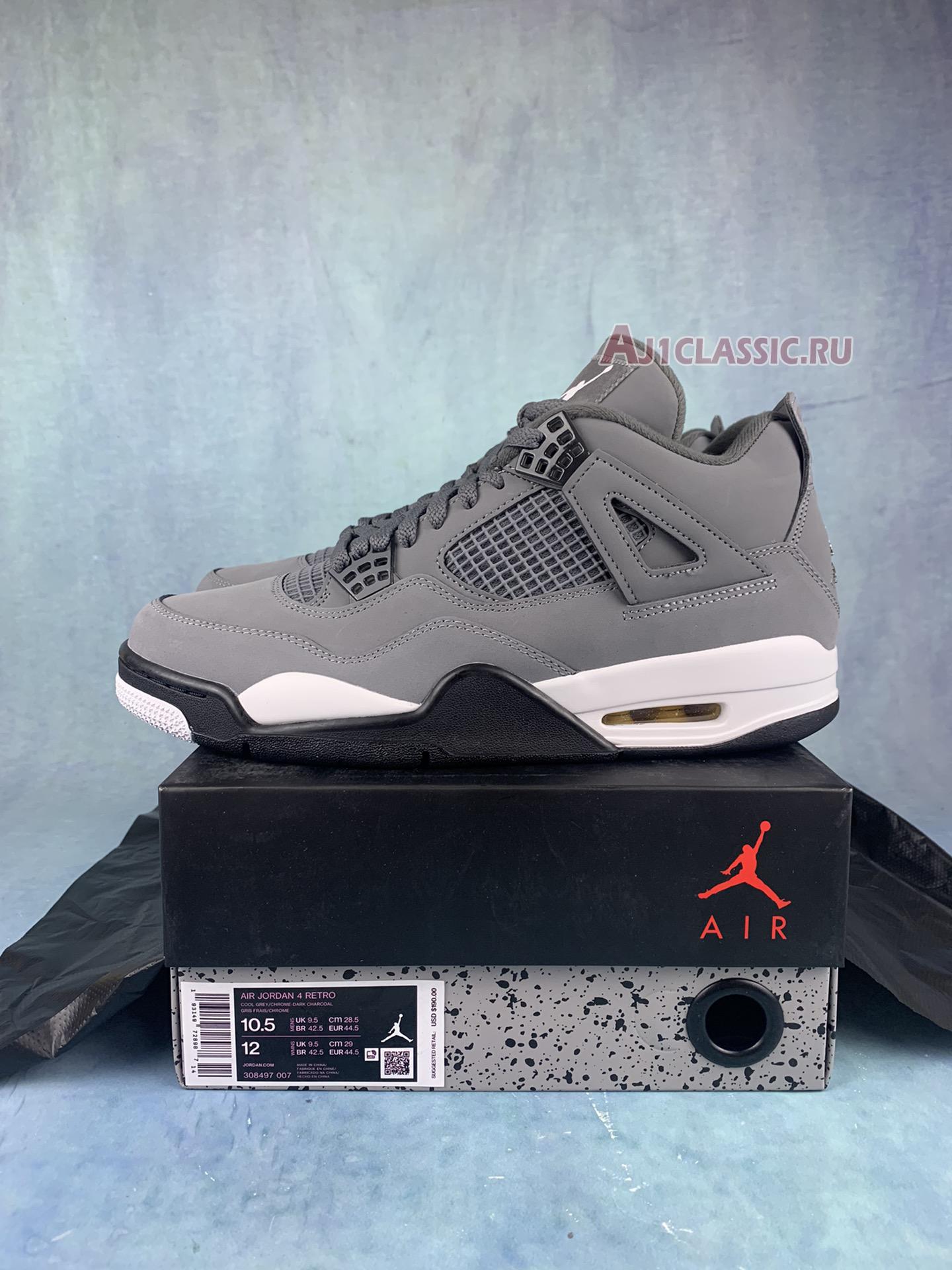 Air Jordan 4 Retro Cool Grey 308497-007-2 Cool Grey/Chrome-Dark Charcoal Sneakers