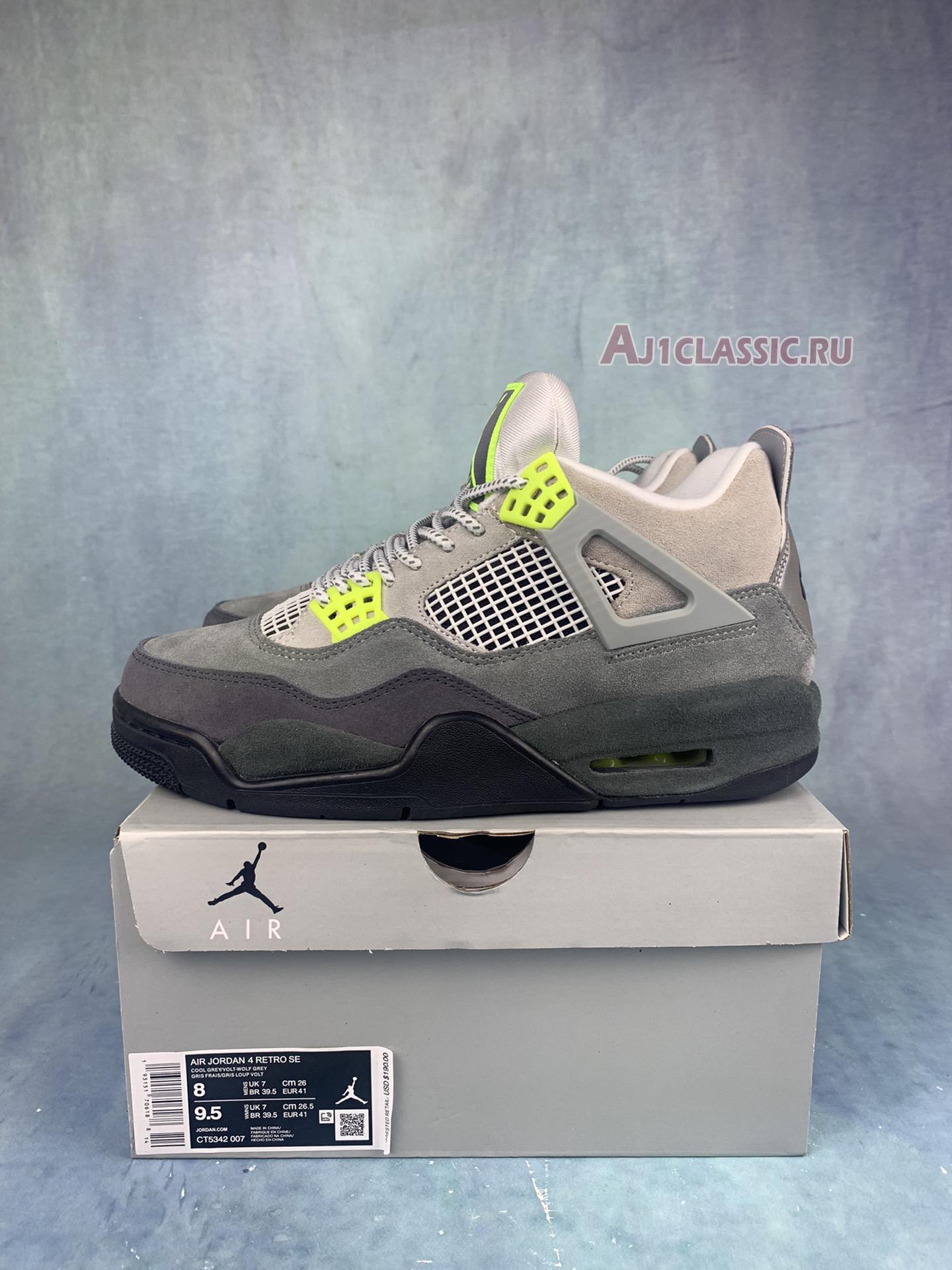 Air Jordan 4 SE Neon CT5342-007-2 Cool Grey/Volt/Wolf Grey/Anthracite Sneakers