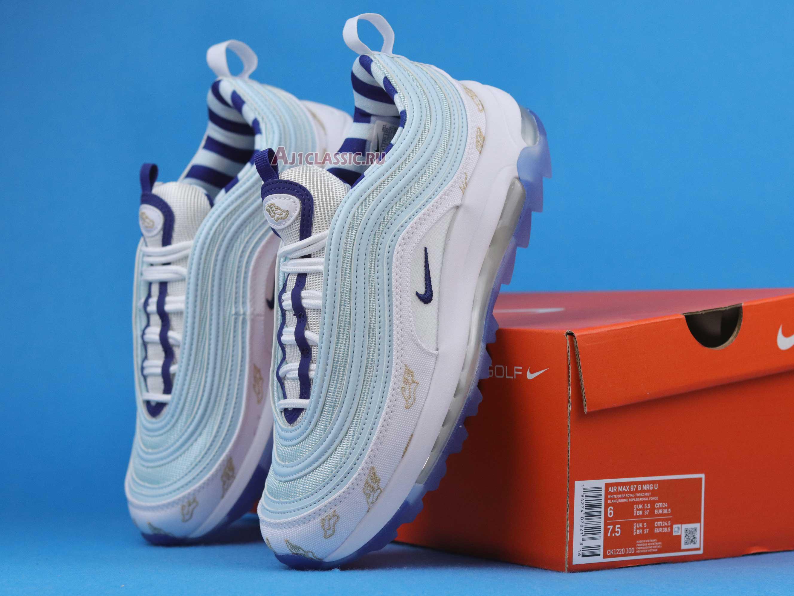 Nike Air Max 97 Golf NRG Wing It CK1220-100 White/Topaz Mist/Celestial Gold/Deep Royal Sneakers