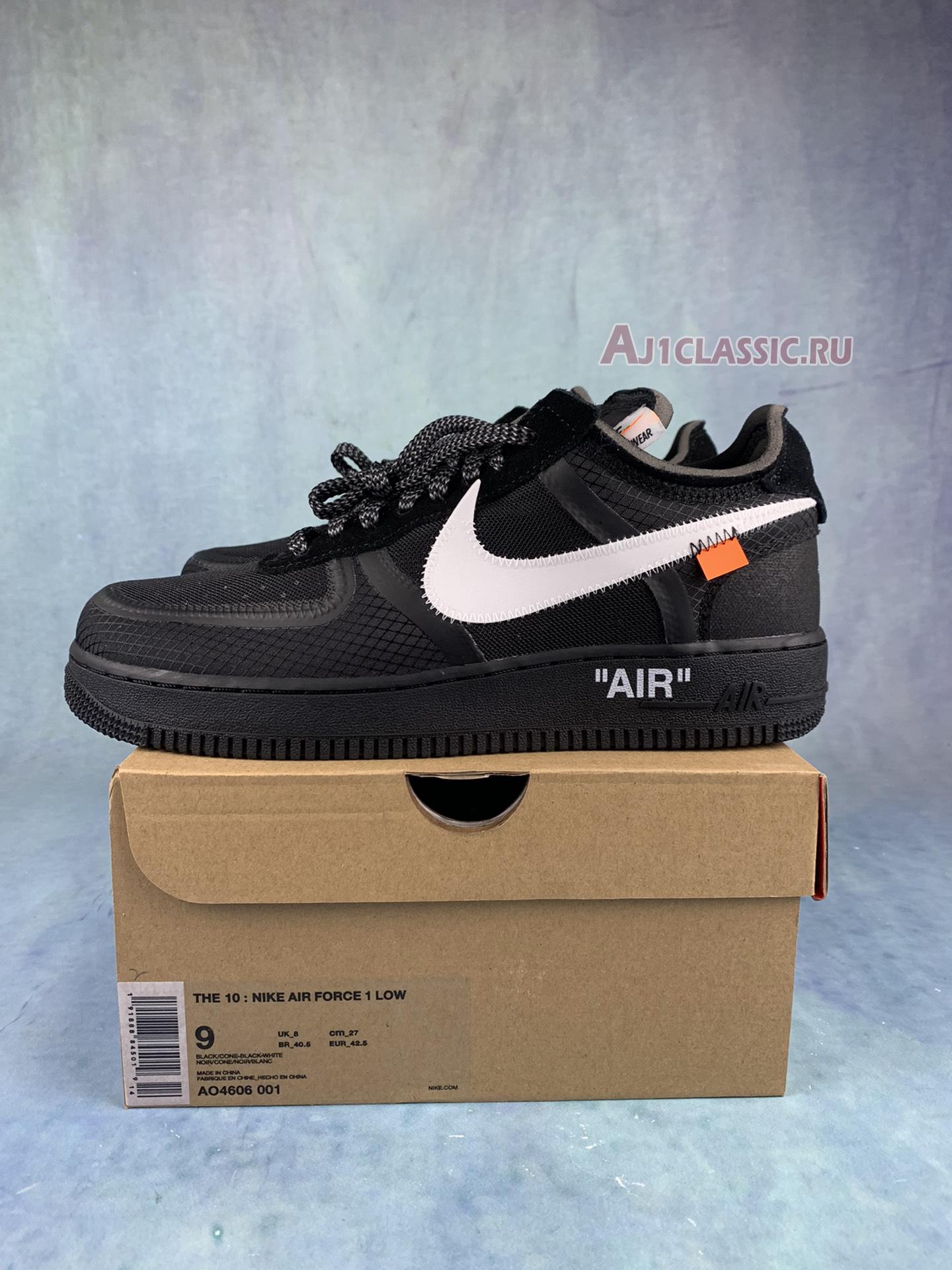 Off-White x Nike Air Force 1 Low Black AO4606-001-2 Black/White-Cone-Black Sneakers