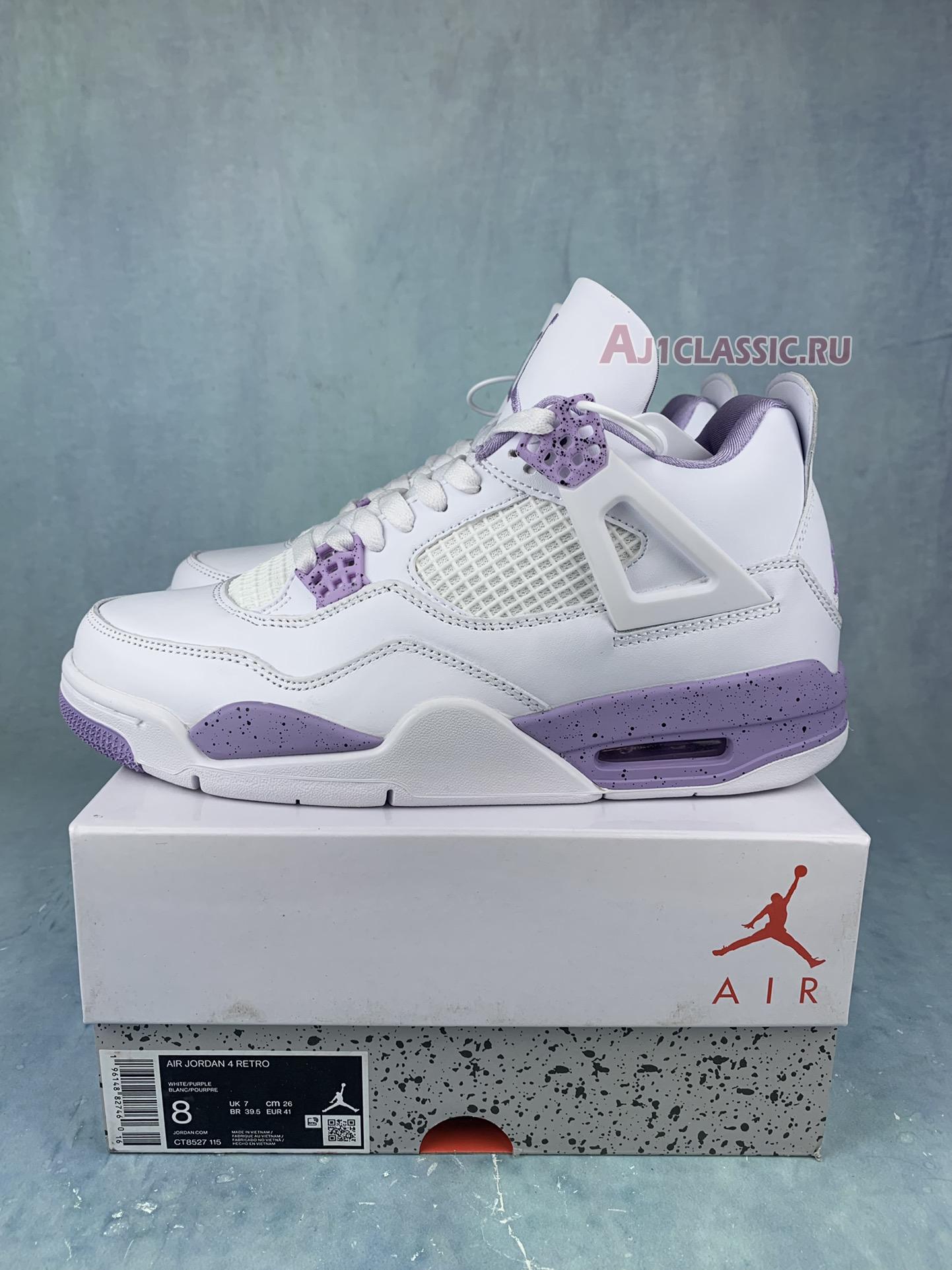 Air Jordan 4 Retro White Purple CT8527-115-2 White/Purple Sneakers
