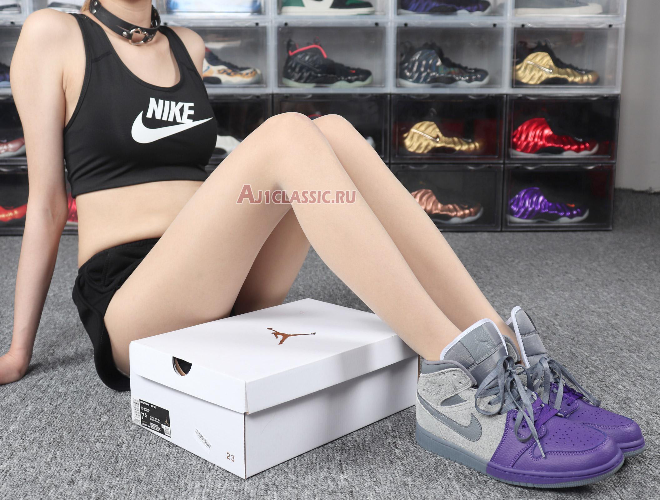Sheila Rashid x Air Jordan 1 Mid UNITE CW5897-005 Purple/Grey Sneakers