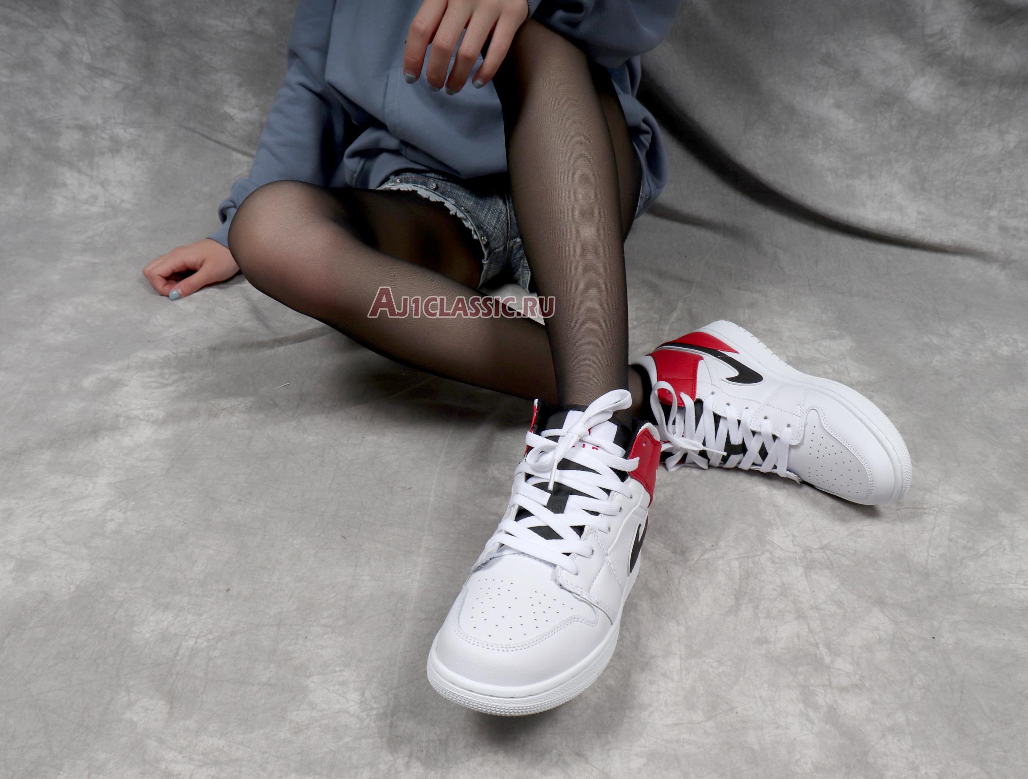 Air Jordan 1 Mid White Chicago 554724-116 White/Black-University Red Sneakers