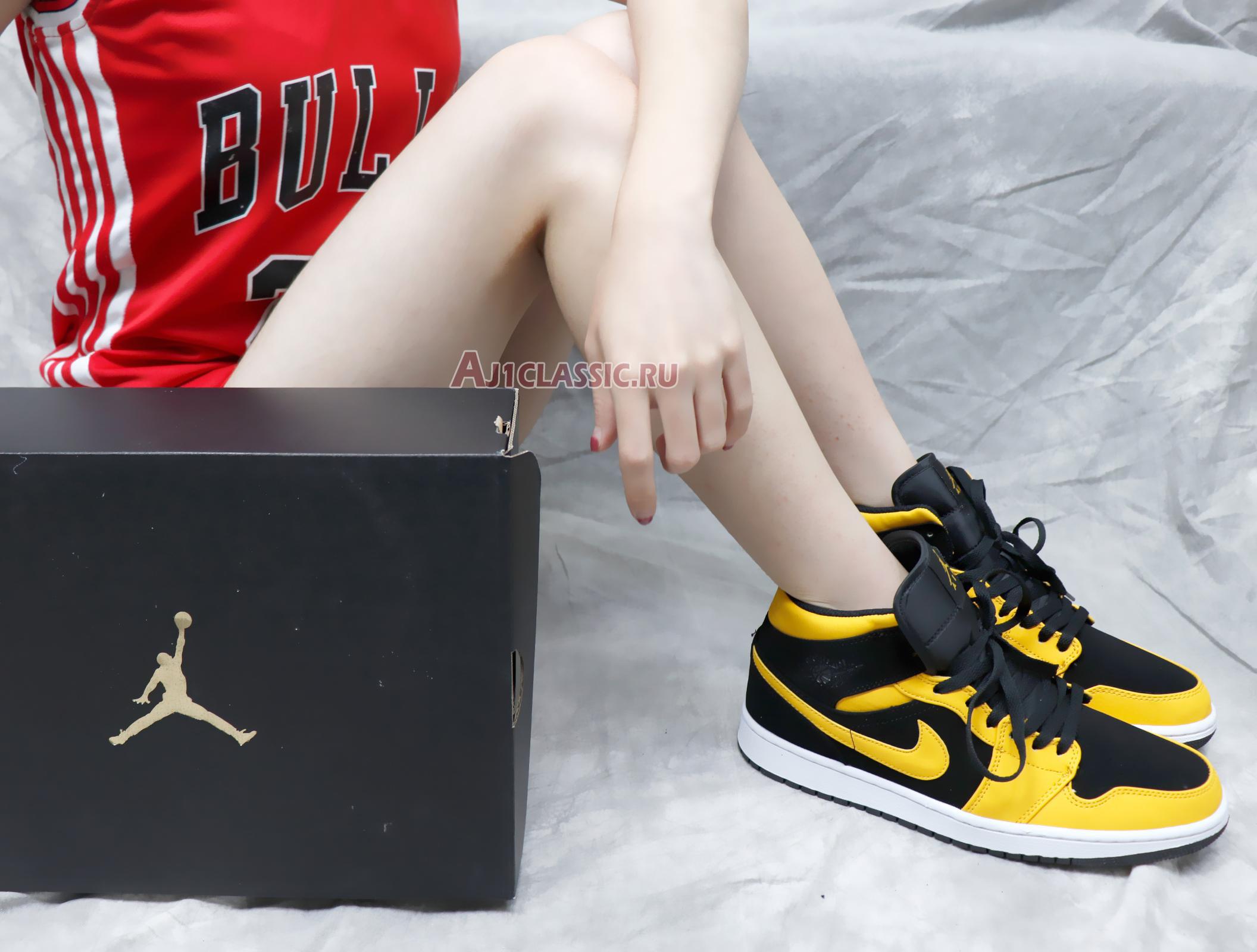 Air Jordan 1 Retro Mid Reserve New Love 554724-071 Black/University Gold-White Sneakers