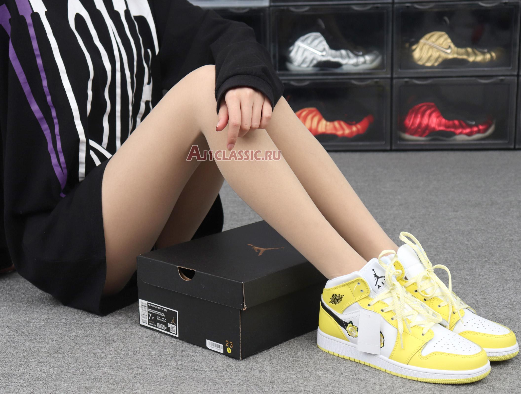 Air Jordan 1 Mid SE Rose Patch - Dynamic Yellow AV5174-700 Dynamic Yellow/Black/White Sneakers