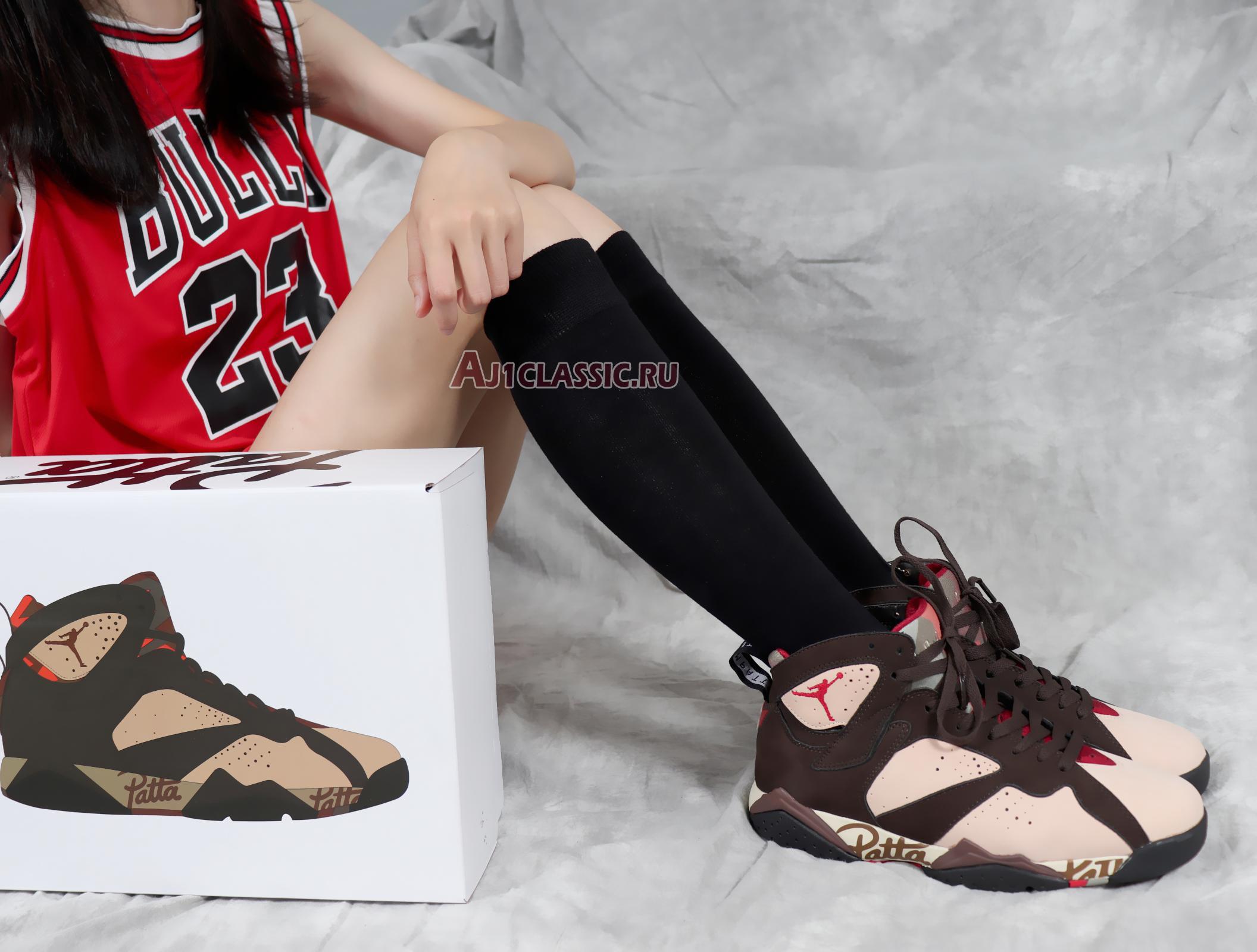 Patta x Air Jordan 7 Retro OG SP Shimmer AT3375-200 Shimmer/Tough Red-Velvet Brown Sneakers