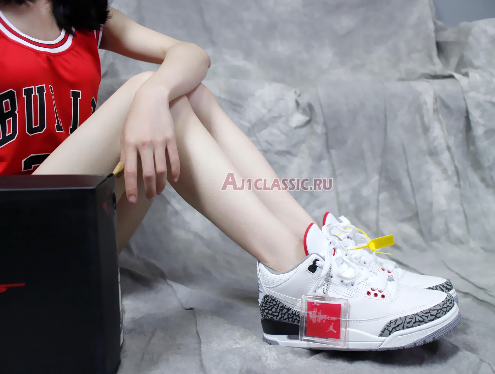 Air Jordan 3 Retro JTH NRG White Cement AV6683-160 White/Fire Red-Black-White Sneakers