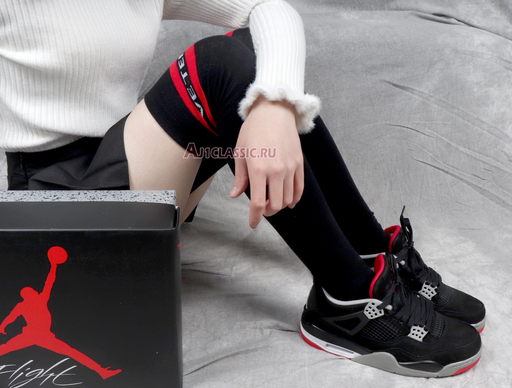 Air Jordan 4 Retro Bred 2012 308497-089 Black/Tech Grey-Black Sneakers
