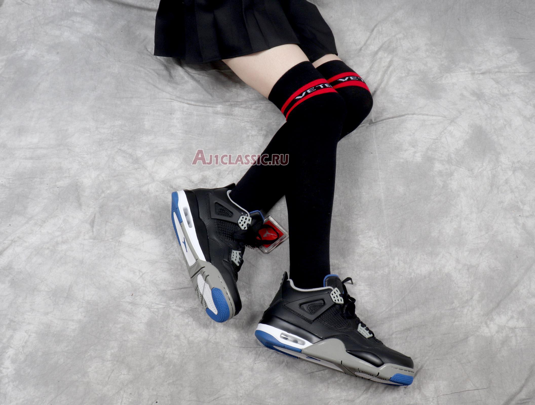 Air Jordan 4 Retro Motorsports Alternate 308497-006 Black/Game Royal-Matte Silver-White Sneakers