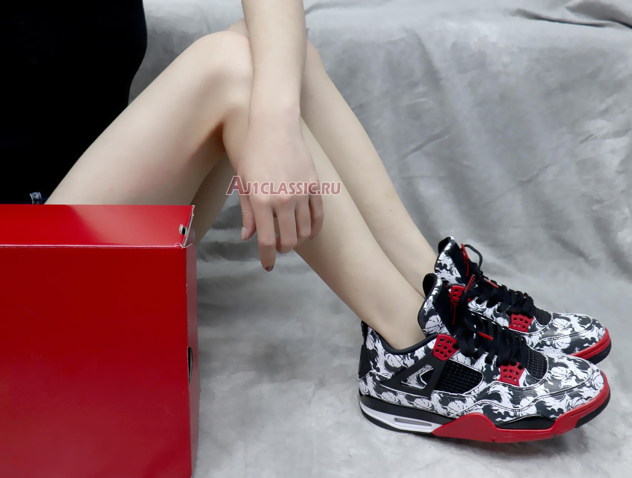 Air Jordan 4 Retro Tattoo BQ0897-006 Black/Fire Red-Black-White Sneakers