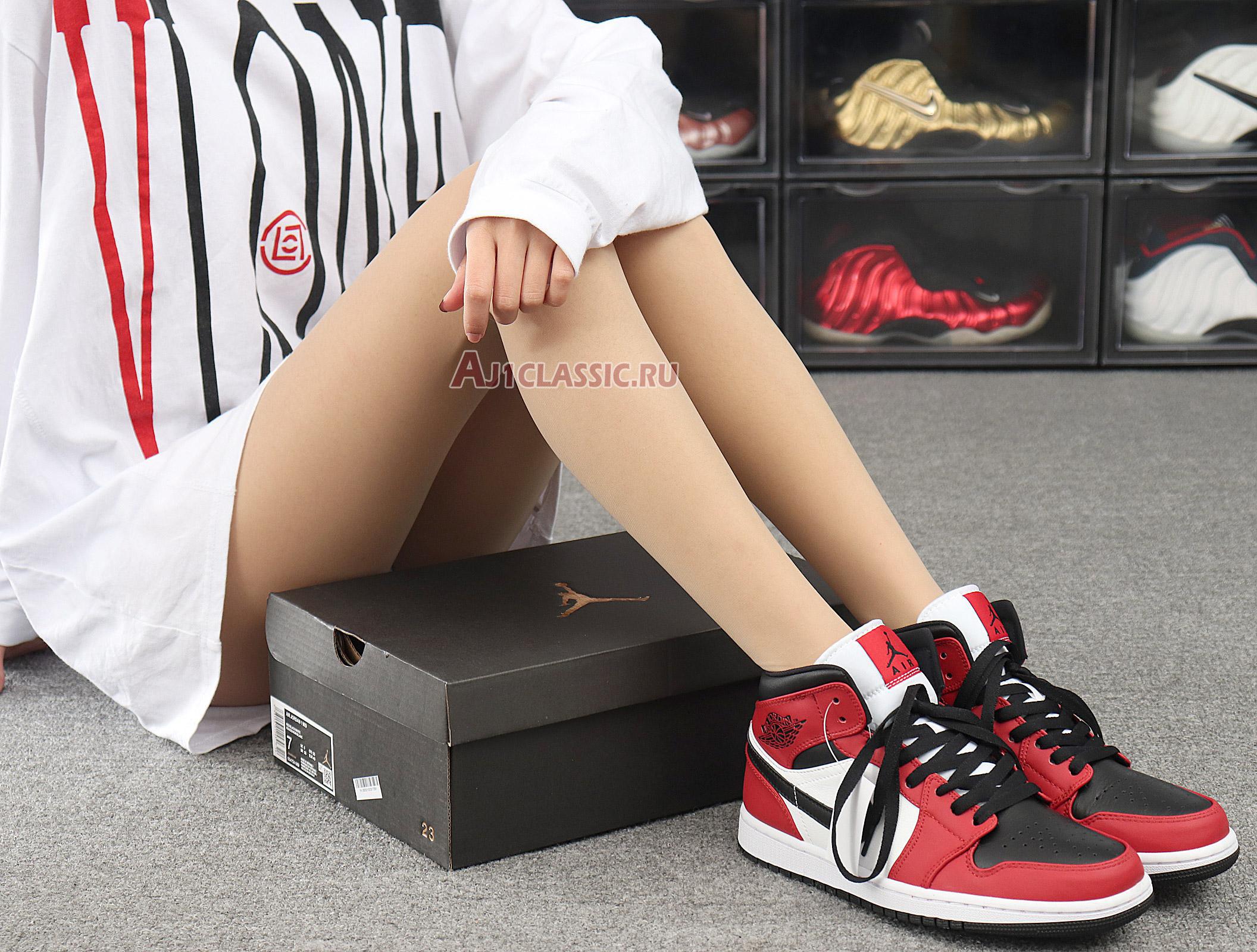 Air Jordan 1 Mid Chicago Black Toe 554724-069 Black/Gym Red/White Sneakers