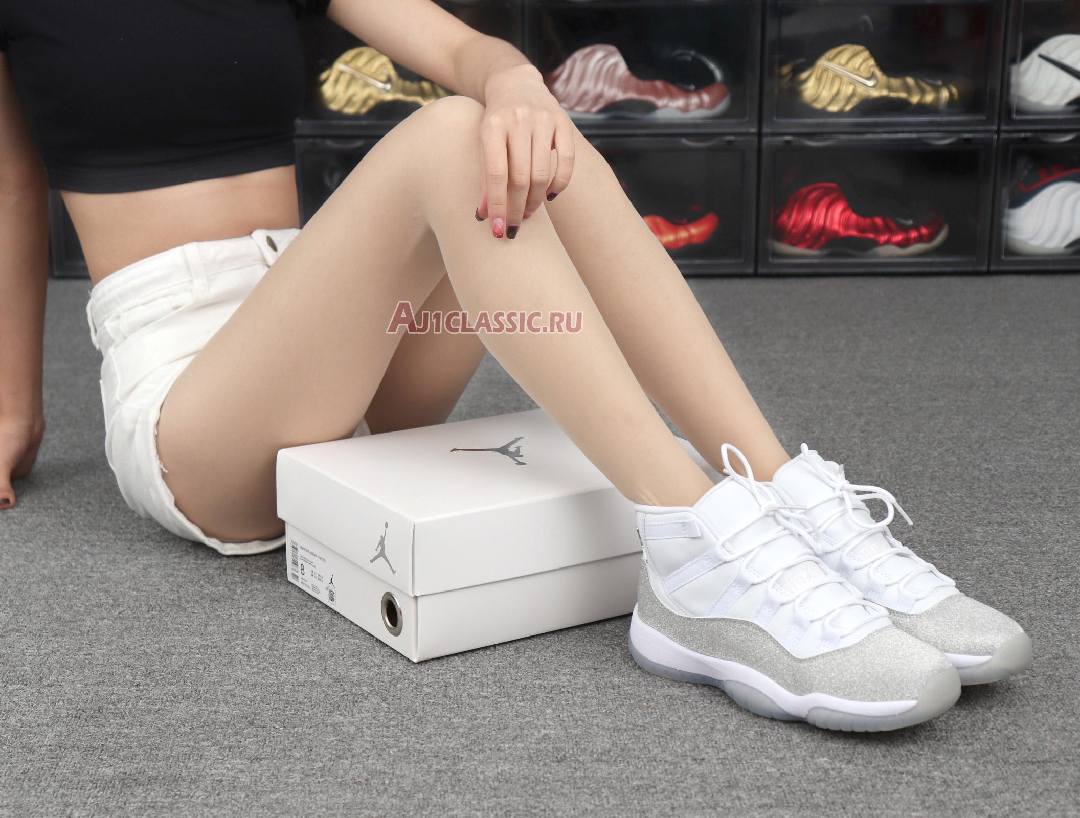 Wmns Air Jordan 11 Retro Vast Grey AR0715-100 White/Metallic Silver-Vast Grey Sneakers