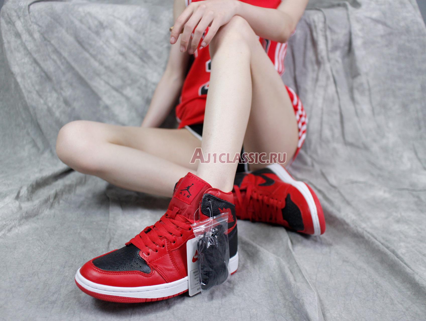 Air Jordan 1 Mid Reverse Banned 554724-601 Red/White Sneakers