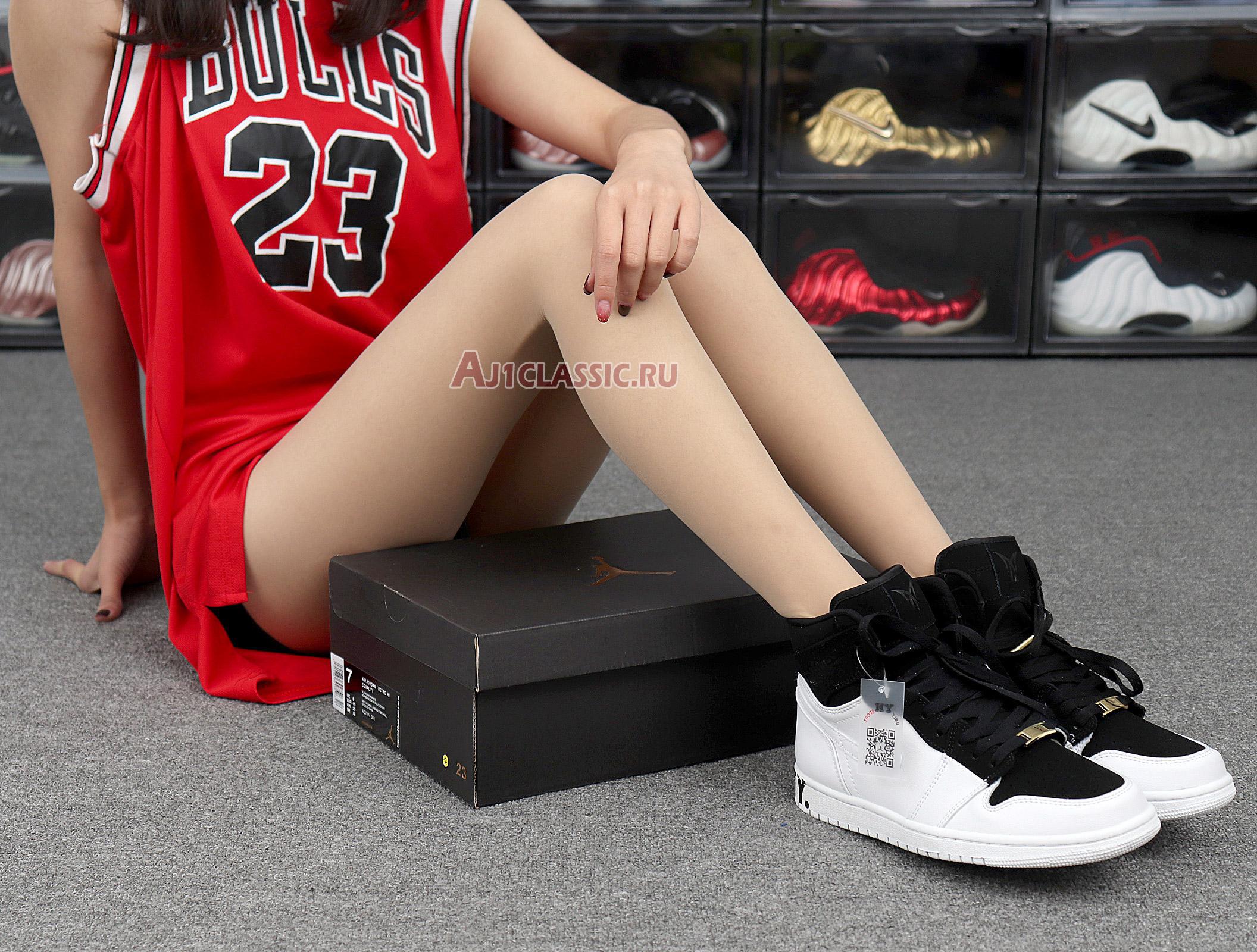 Air Jordan 1 Retro High Equality AQ7474-001 Black/Black-White-Metallic Gold Sneakers