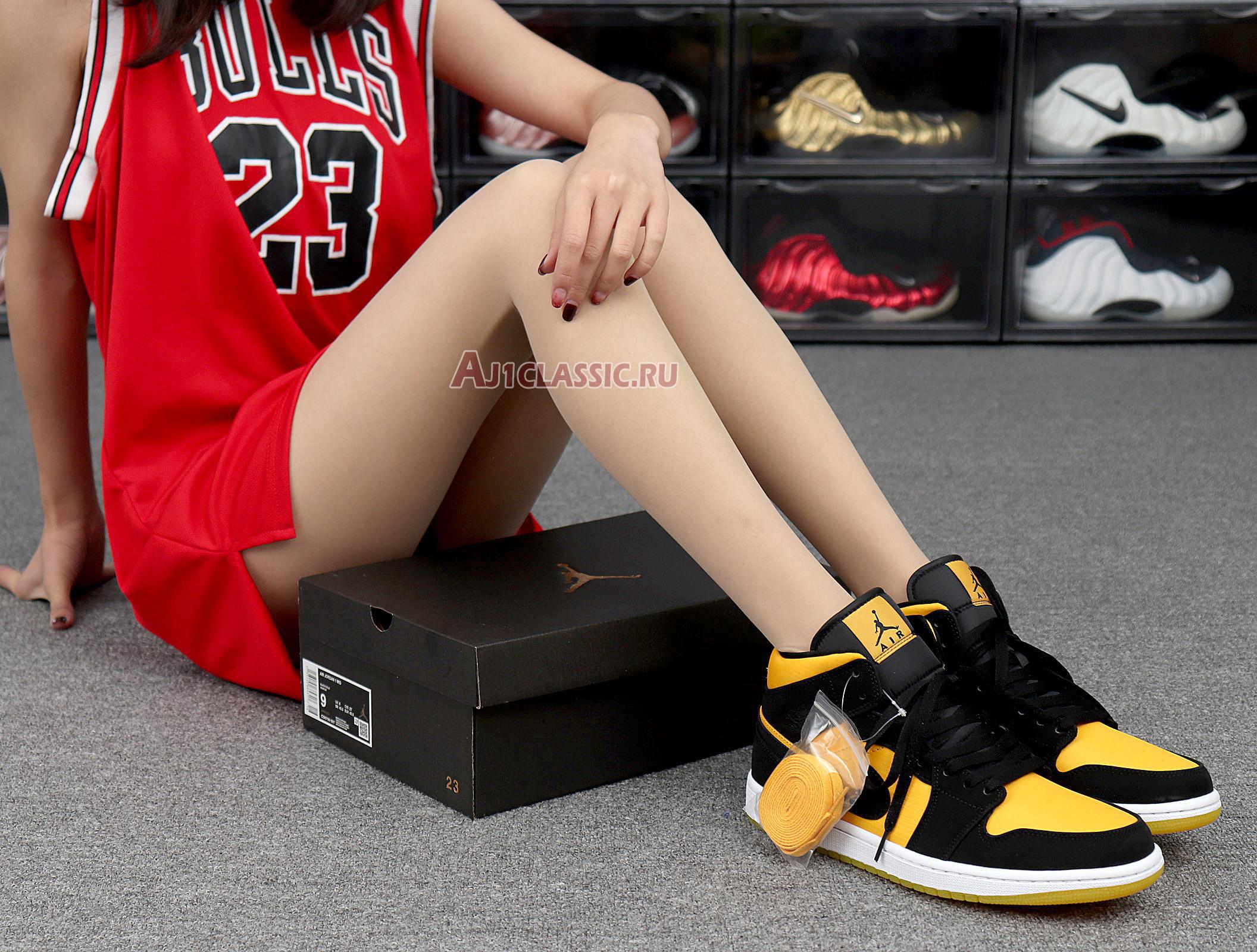Air Jordan 1 Mid Black Gold CD6759-007 Black/Black-University Gold-White Sneakers
