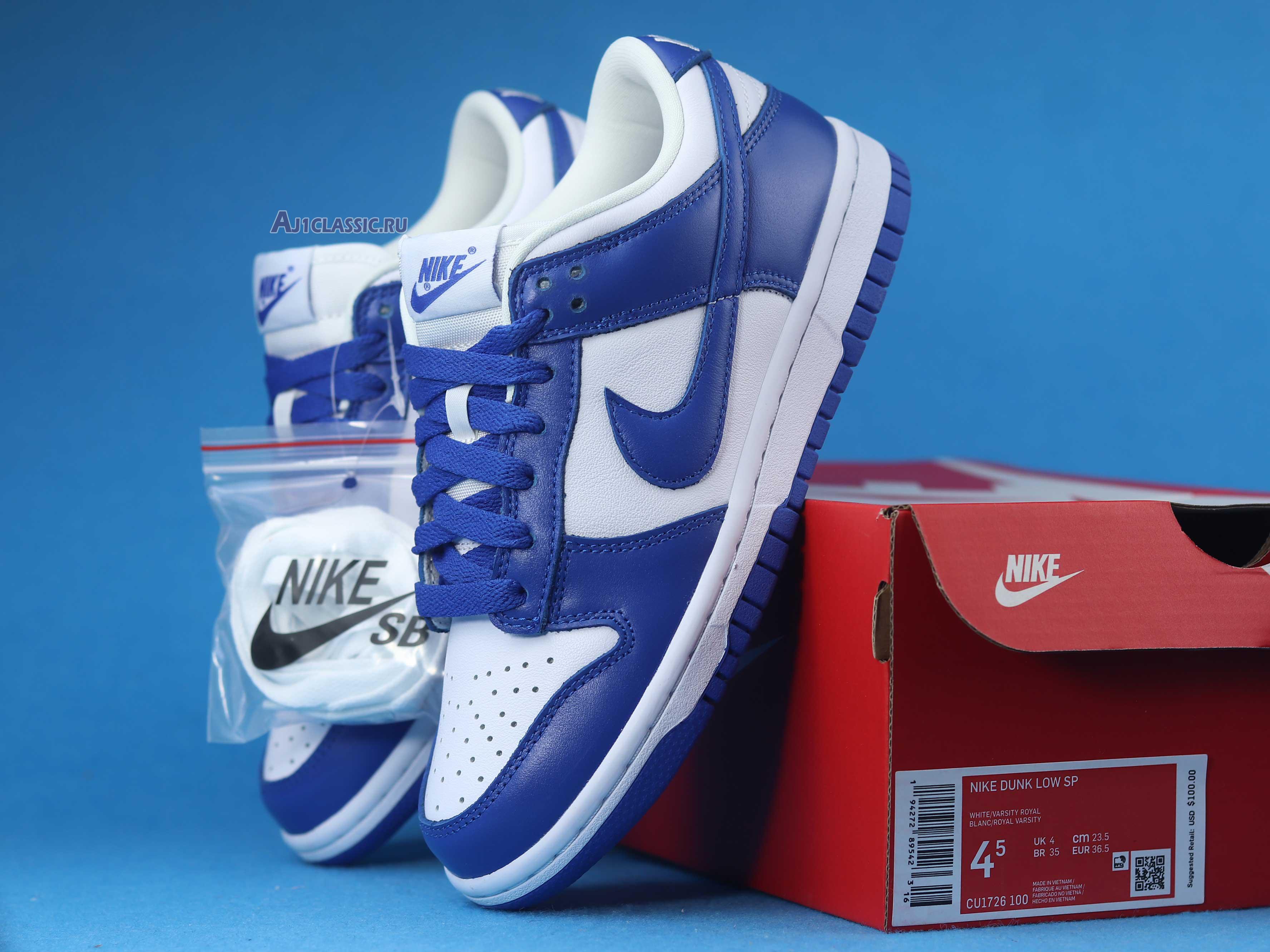 Nike Dunk Low Kentucky CU1726-100-02 White/Varsity Royal/Blue Sneakers