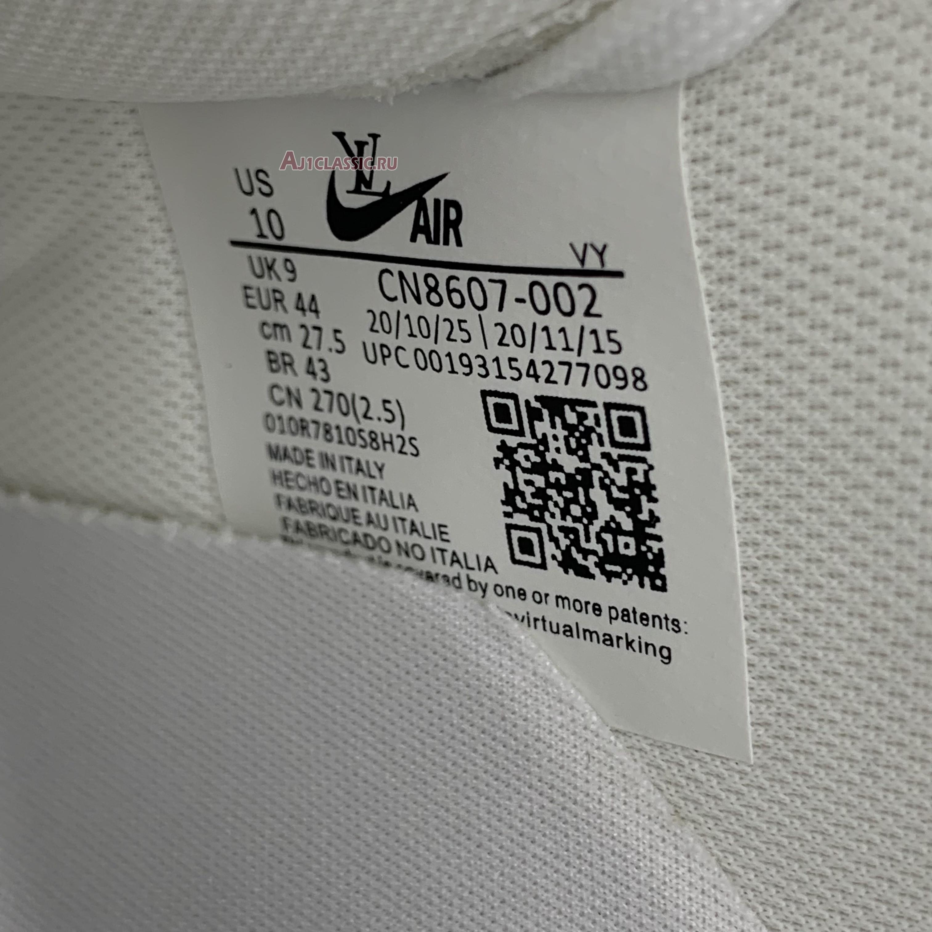 Louis Vuitton x Nike Air Force 1 Low Triple White NAF1LV-05 White/White/Gold Sneakers